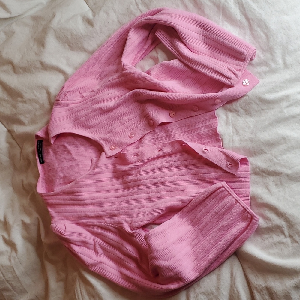 Shein pink large cardigan